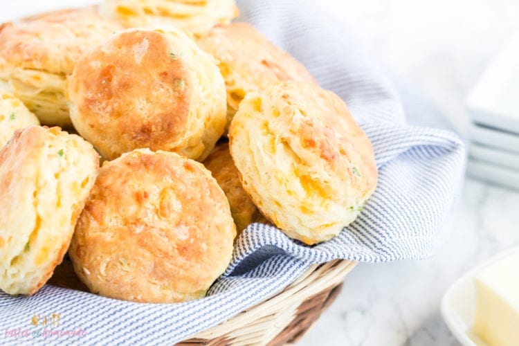 Flaky Cheddar Chive Biscuits Tastes of Homemade