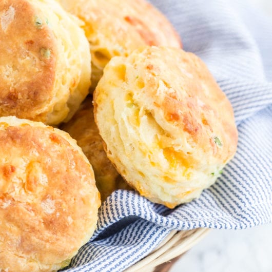 Flaky Cheddar Chive Biscuits Tastes of Homemade