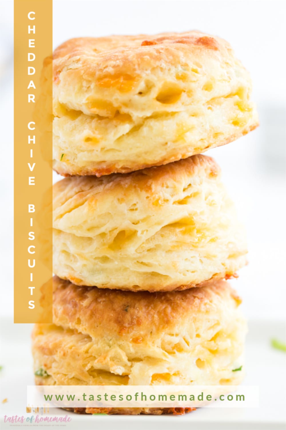 Flaky Cheddar Chive Biscuits Tastes of Homemade