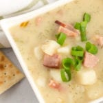 Potato soup in a bowl