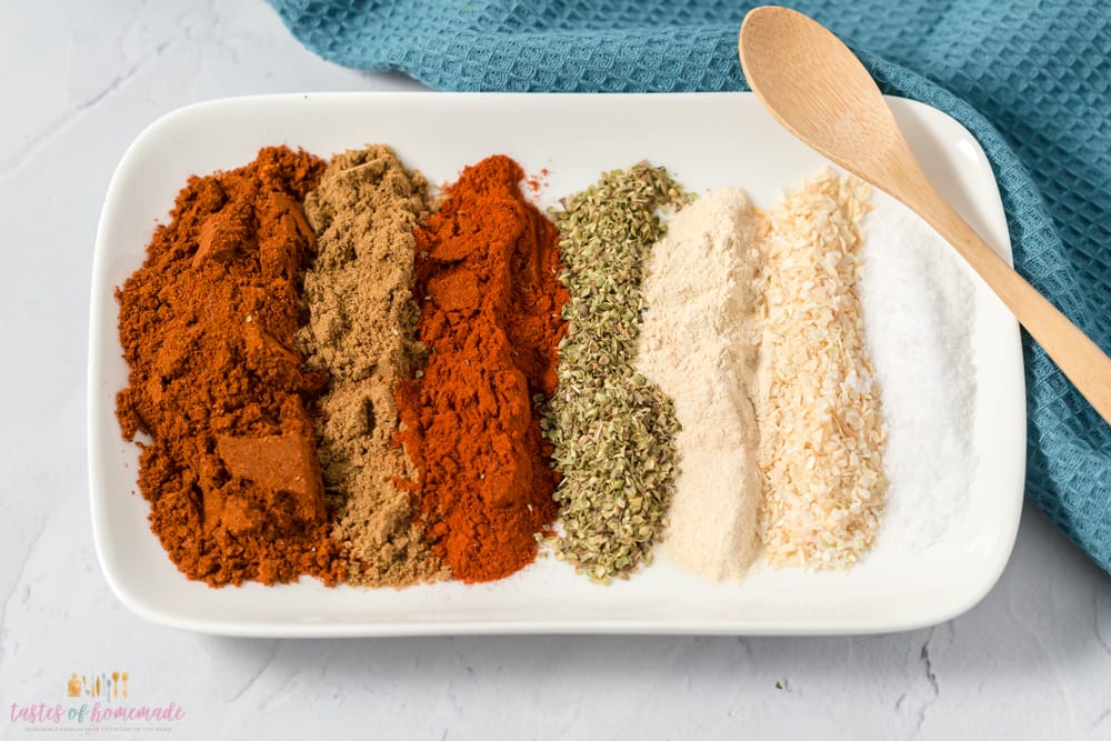 Seasonings on a plate