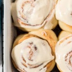 Cinnamon rolls in a pan
