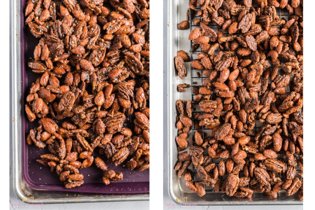 Candied nuts on a tray