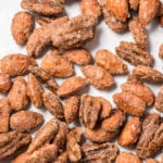 Candied nuts scattered on a table