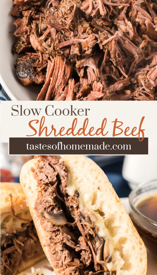 Slow Cooker Shredded Beef Sandwiches Tastes of Homemade