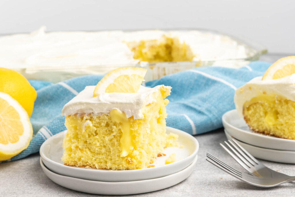 Lemon Pudding Poke Cake Tastes of Homemade