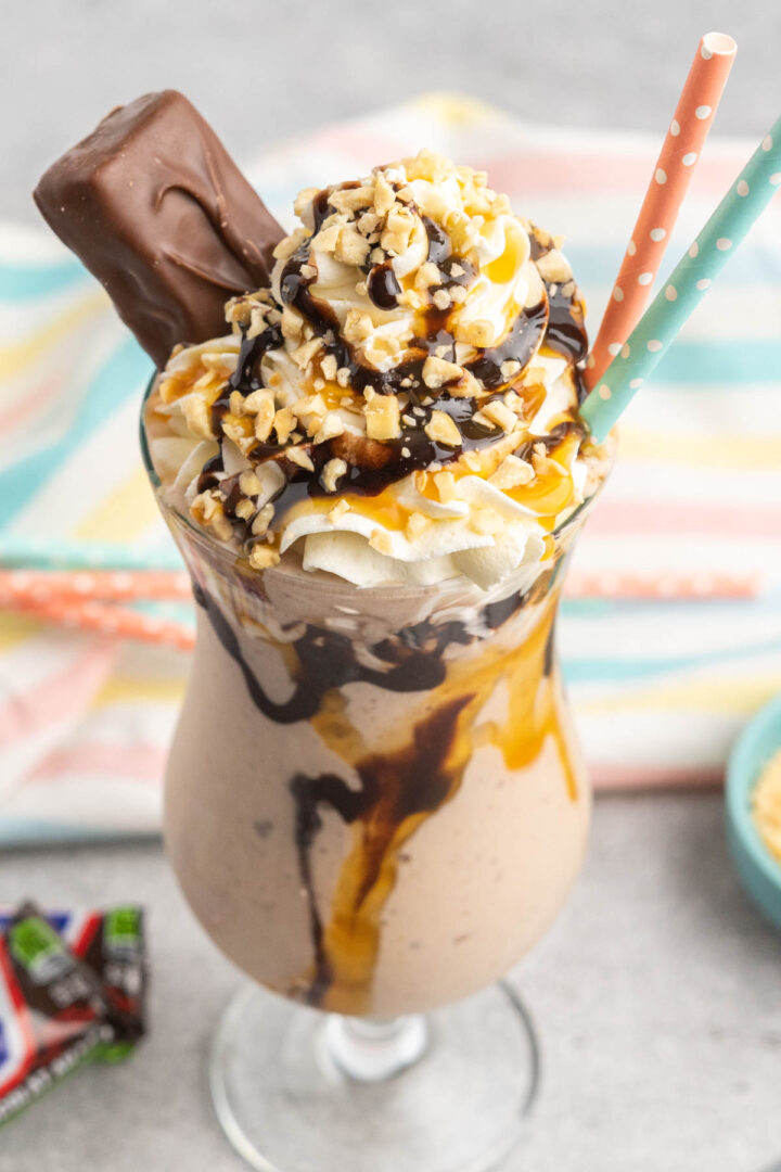 Easy Snickers Milkshake Tastes of Homemade