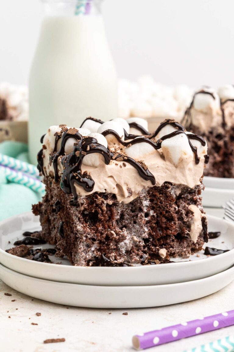 Hot Chocolate Poke Cake Tastes of Homemade