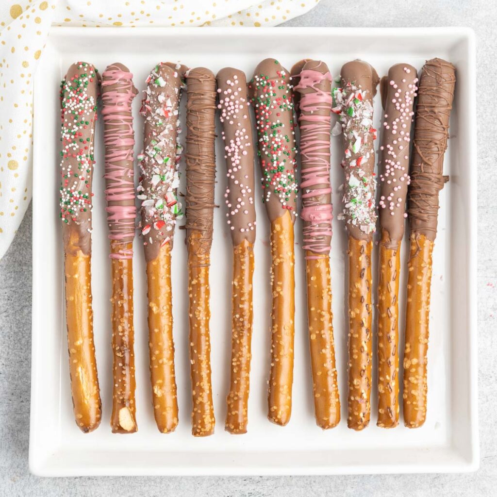 Chocolate Covered Pretzel Rods Tastes of Homemade