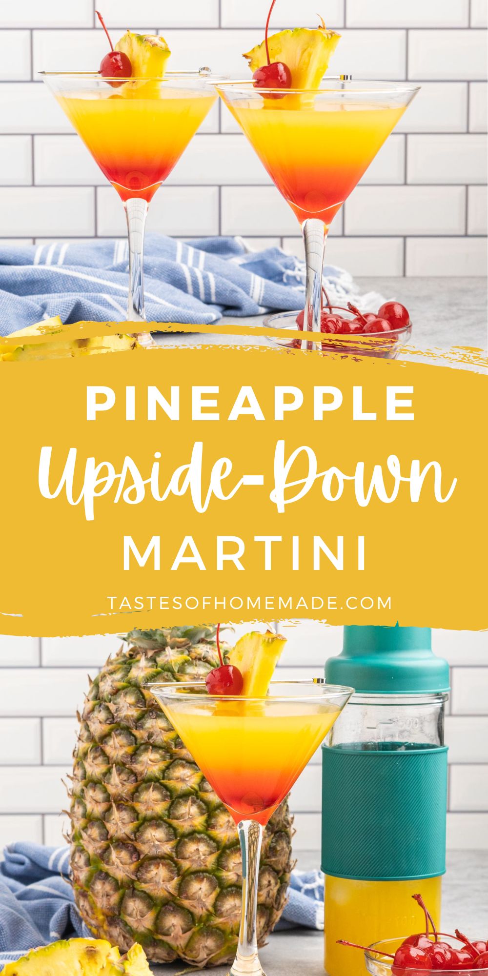 Pineapple UpsideDown Cake Martini Tastes of Homemade