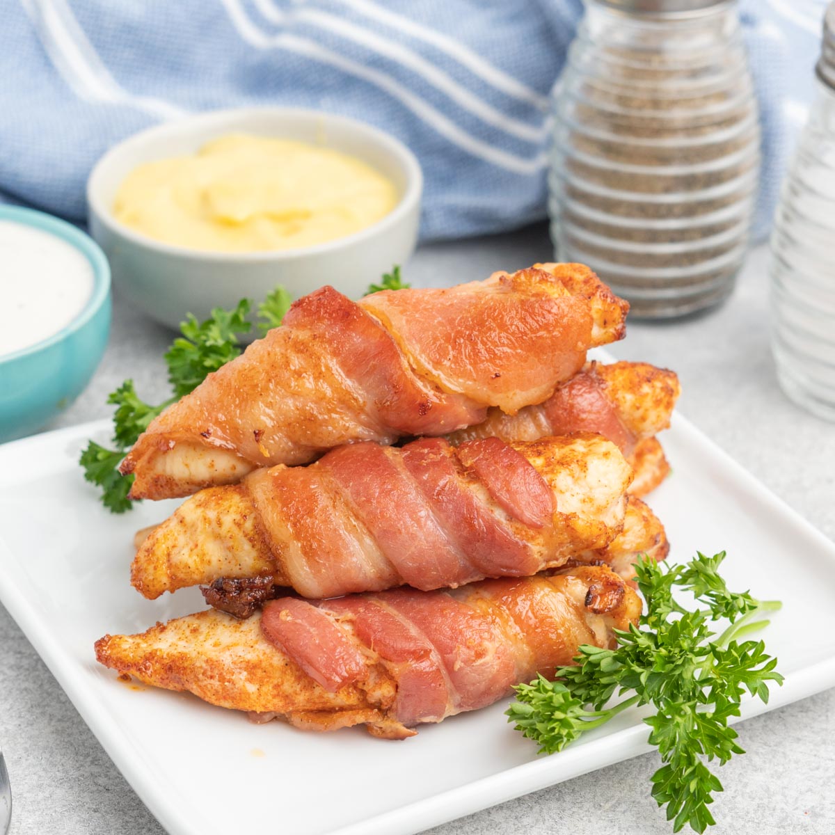 Air Fried Bacon Wrapped Chicken Tenders Tastes of Homemade