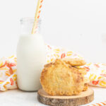 Pumpkin hand pie and a small bottle of milk.
